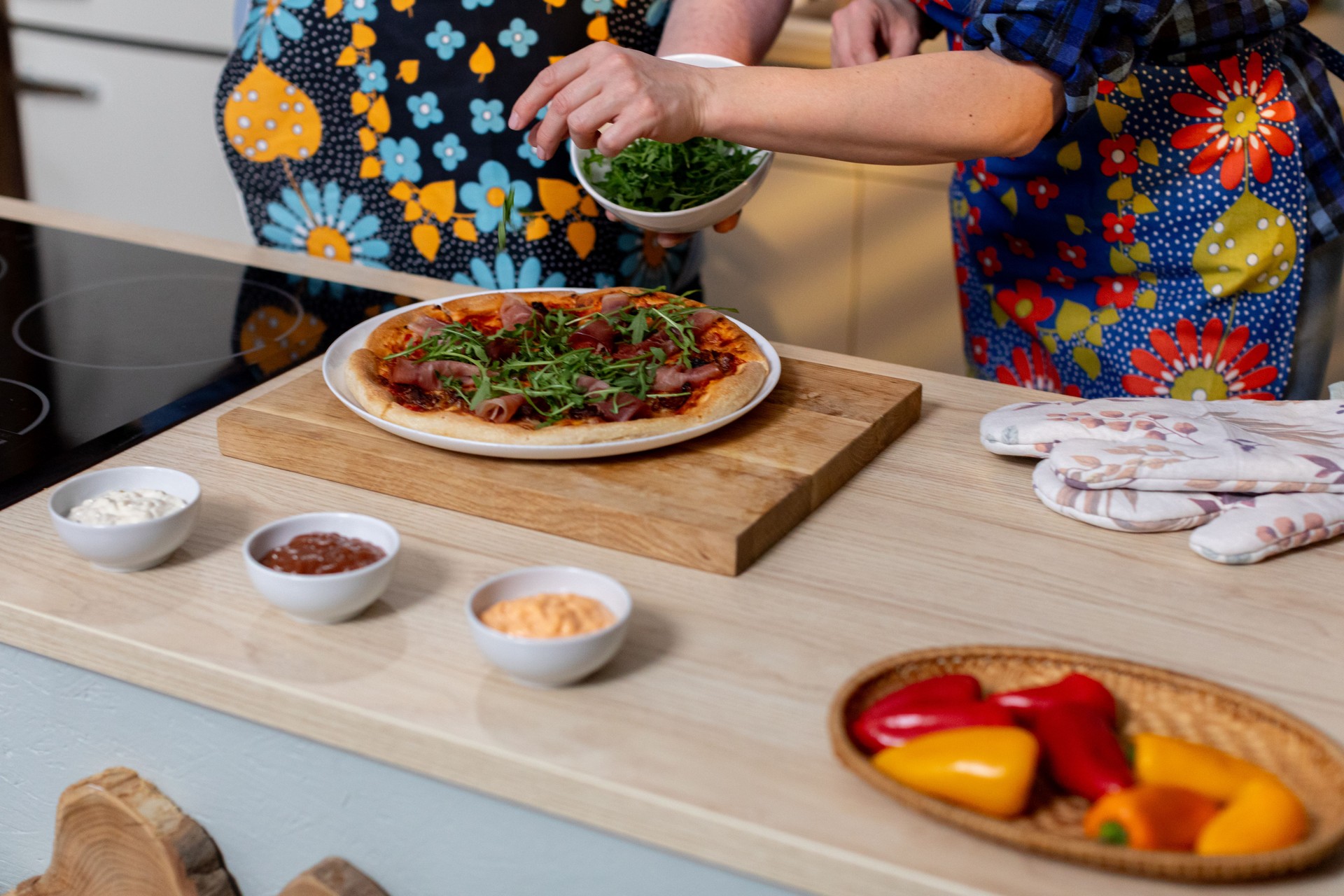 Engaging in Creative Cooking with Fresh Ingredients to Make a Delicious Pizza Meal